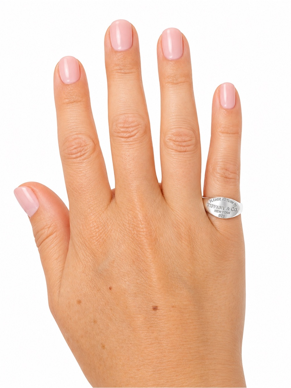 Tiffany & Co. Return to Tiffany Oval Signet Ring Sterling Silver 925 Size 8